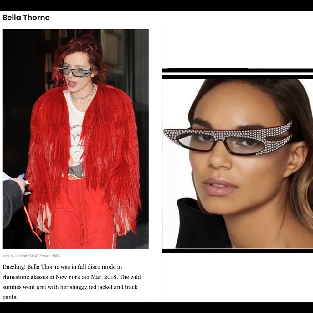 GUCCI DRAMATIC & FUTURISTIC CRYSTAL EMBELLISHED CAT EYE SUNGLASSES - Picture 5 of 16